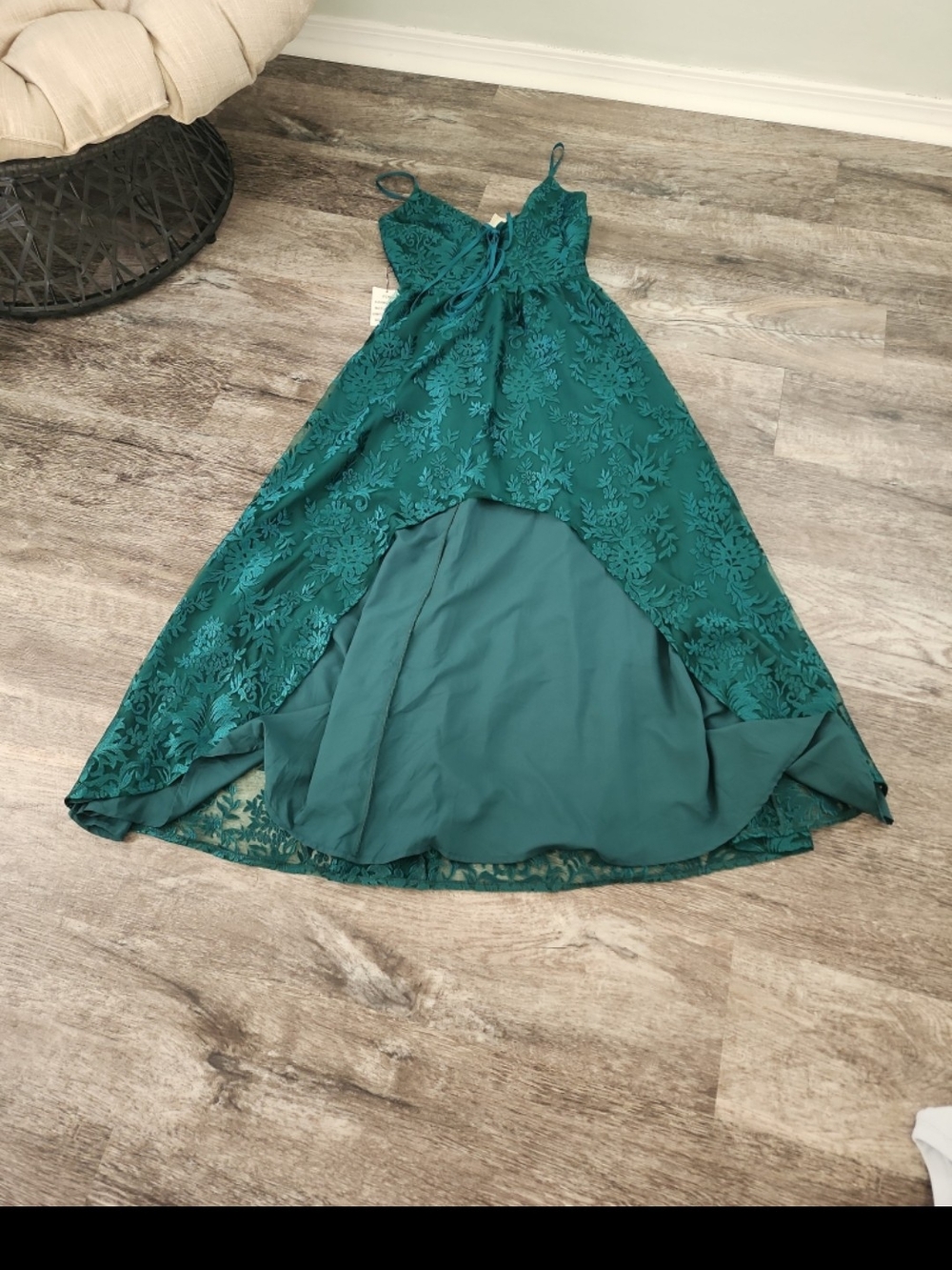 Joyfolie Ocean Teal Lace Dress